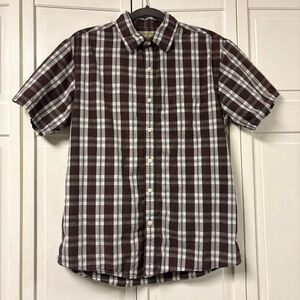 Sonoma Men's Casual Brown Plaid Button Down Shirt - Size M